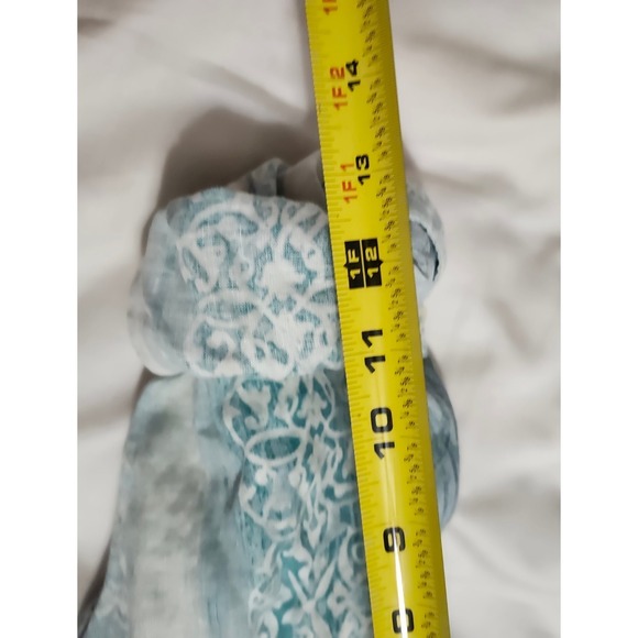 Caribbean Mens 100% Linen Long Sleeve Button Down Shirt Blue Floral Stripe Large - Picture 14 of 14